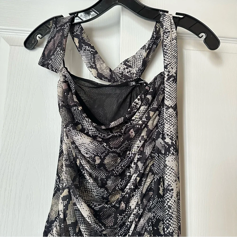New Zara 2 Piece Coord Snake Print Tulle Top and Skirt Medium 5039/475 5039/472